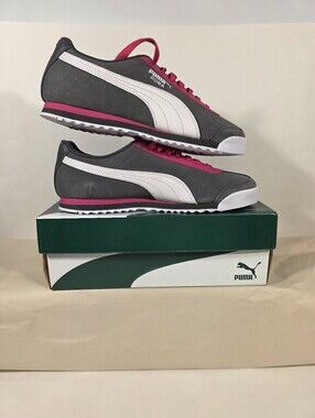 Puma Roma Perf XTG Mens Size 9.5 Asphalt Fuschia Purple White Shoes